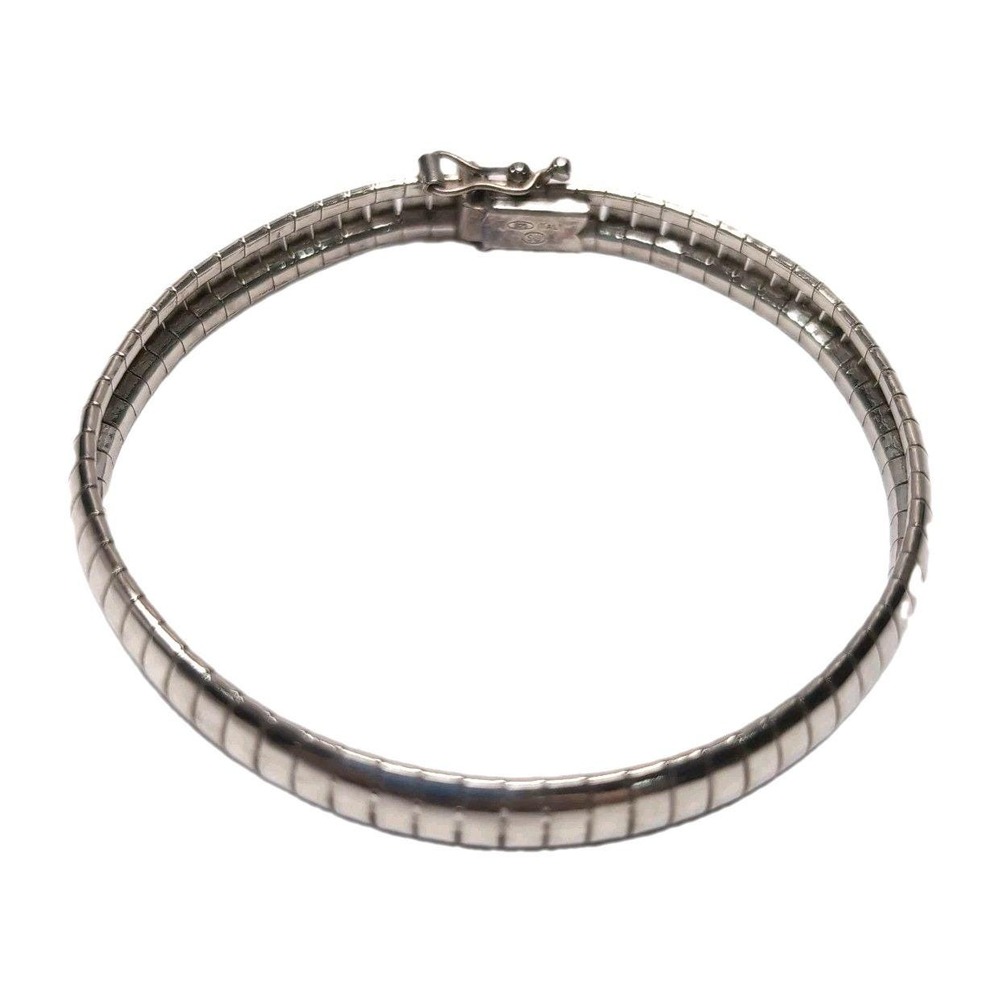 Vtg Y2K Italian 925 Sterling Silver Omega Style Segmented Bracelet SU Mark 15g